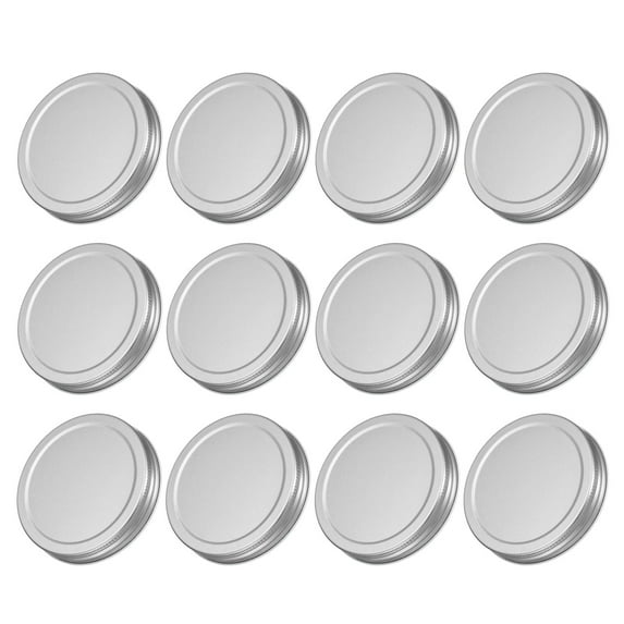 Uxcell 12Pack 86mm/3.39" Wide Mouth Tin Plate Mason Jar Lids for Canning Jars, Silver