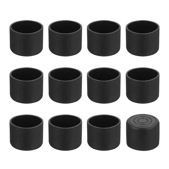Uxcell 12Pack Chair Leg Caps, 28mm (1-1/9 Inch) Non-Marking Chair Leg Tips Non-Slip Chair Leg Floor Protectors, Black