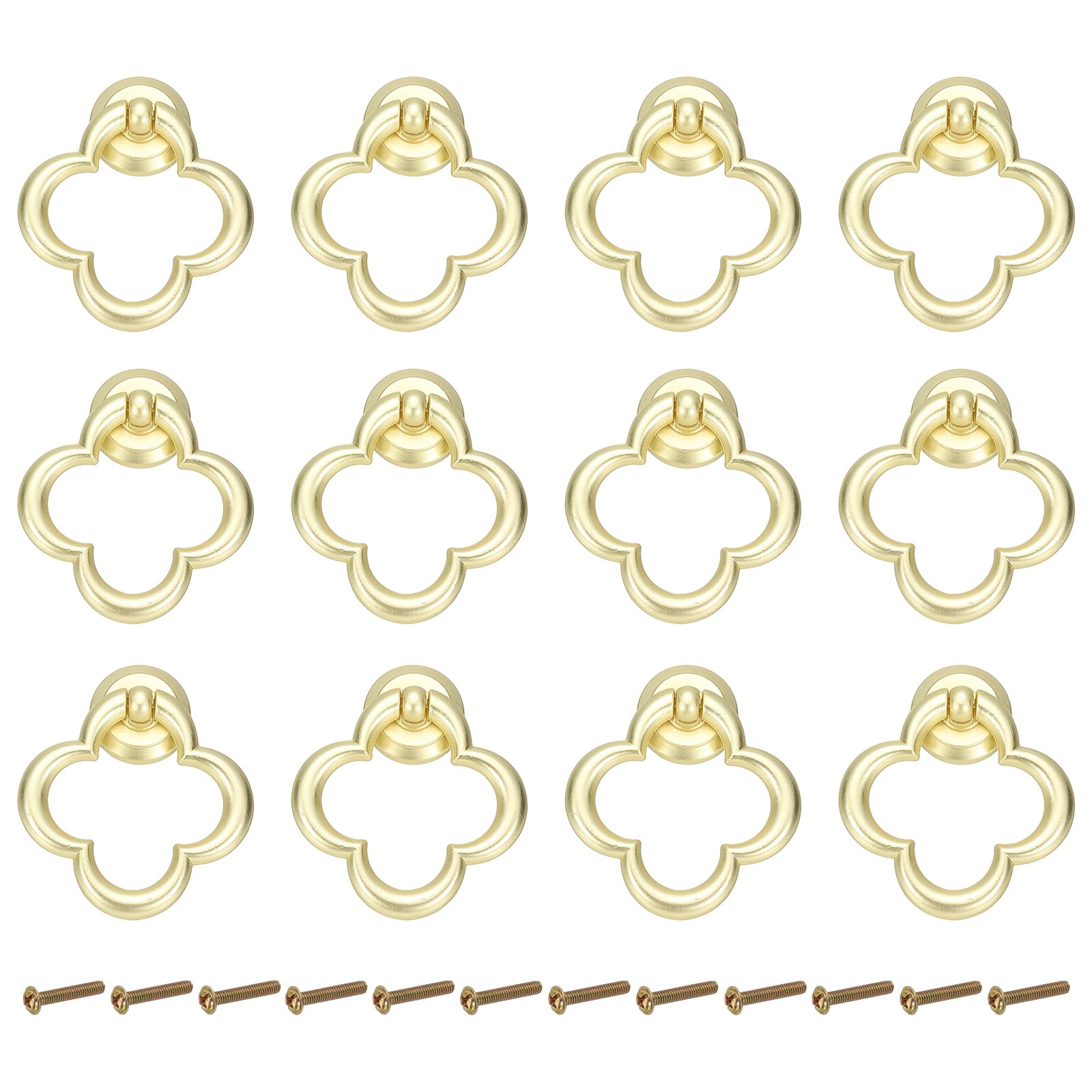 Uxcell 12Pack Drawer Ring Pulls, 2.1" Zinc Alloy Hole Ring Cabinet Knobs with Screws for Cupboard Cabinet Drawer Dresser Closet Door, Matt Copper