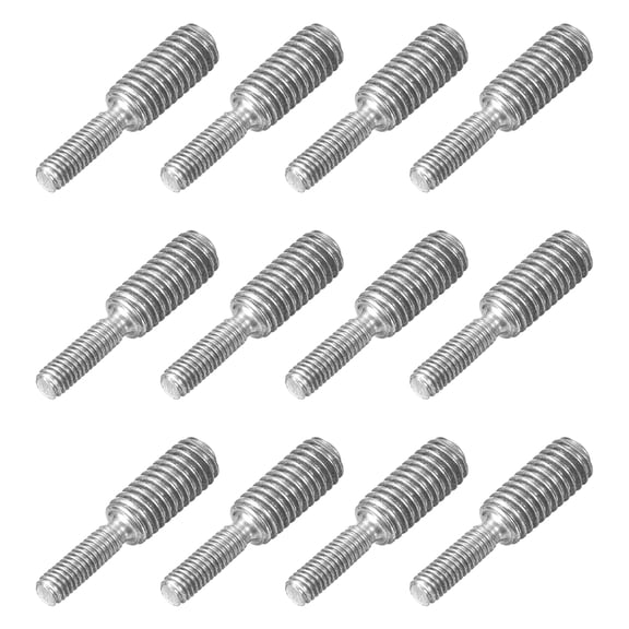 Uxcell 12Pack M3x10mm to M5x10mm Double End Threaded Stud 304 Stainless Steel Screw Bolts