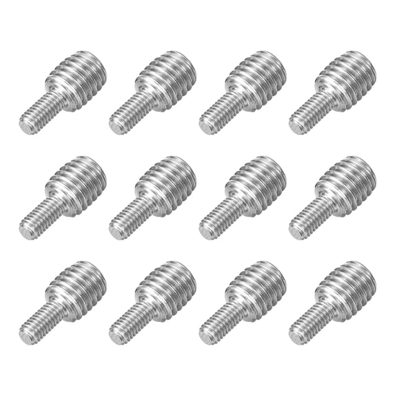 Uxcell 12Pack M5x10mm to M10x10mm Double End Threaded Stud 304 Stainless Steel Screw Bolts