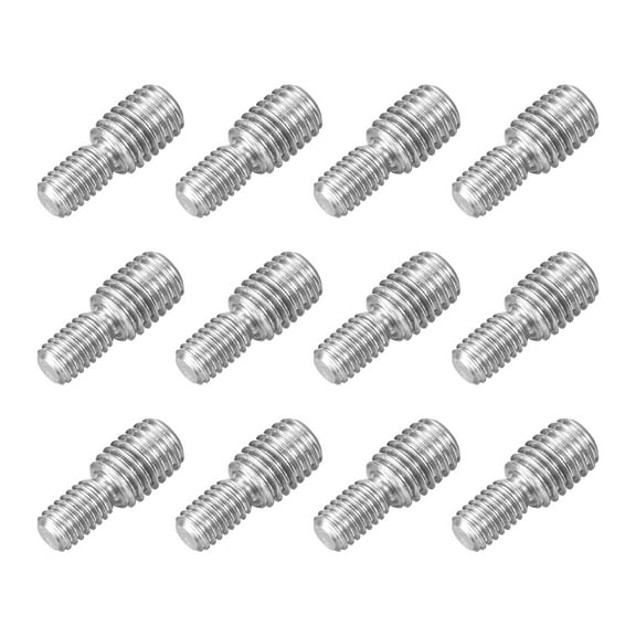 Uxcell 12Pack M6x10mm to M8x10mm Double End Threaded Stud 304 Stainless Steel Screw Bolts