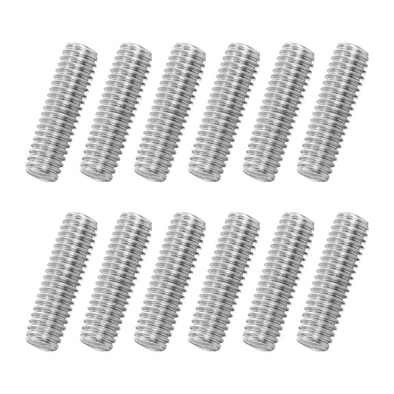 Uxcell 12Pack M6x20mm 316 Stainless Steel Fully All Threaded Rod Studs, 1mm Pitch