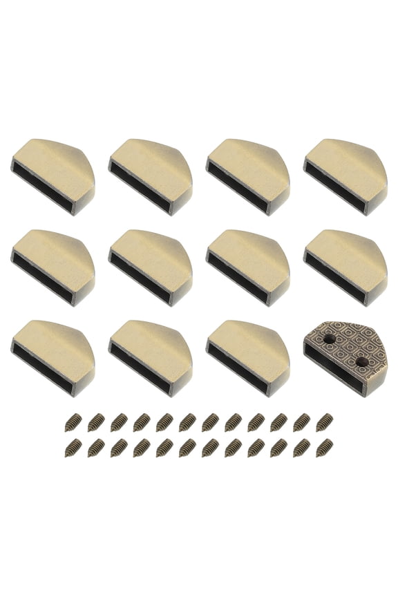 12Pack Metal Belt Buckle End Tips, 0.63" Wide Pentagon Webbing Zipper Tips with Screws, Bronze Tone