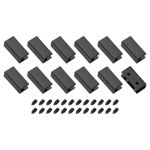 Uxcell 12Pack Metal Belt Buckle End Tips, 0.75" Wide Rectangle Webbing Zipper Tips with Screws, Metallic Black