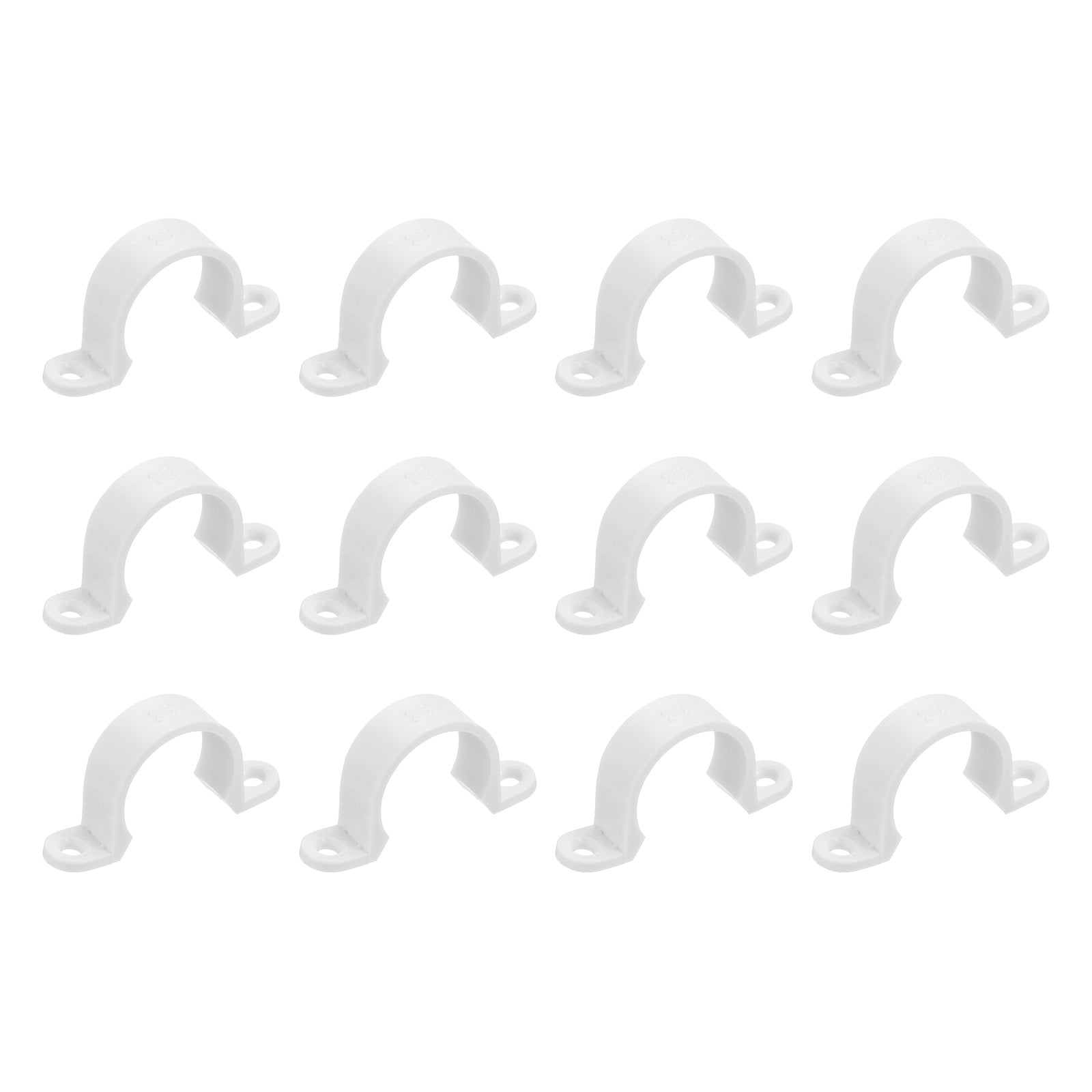 Uxcell 12Pack PVC Pipe Straps, 25mm(1") Plastic Conduit Strap 2 Holes