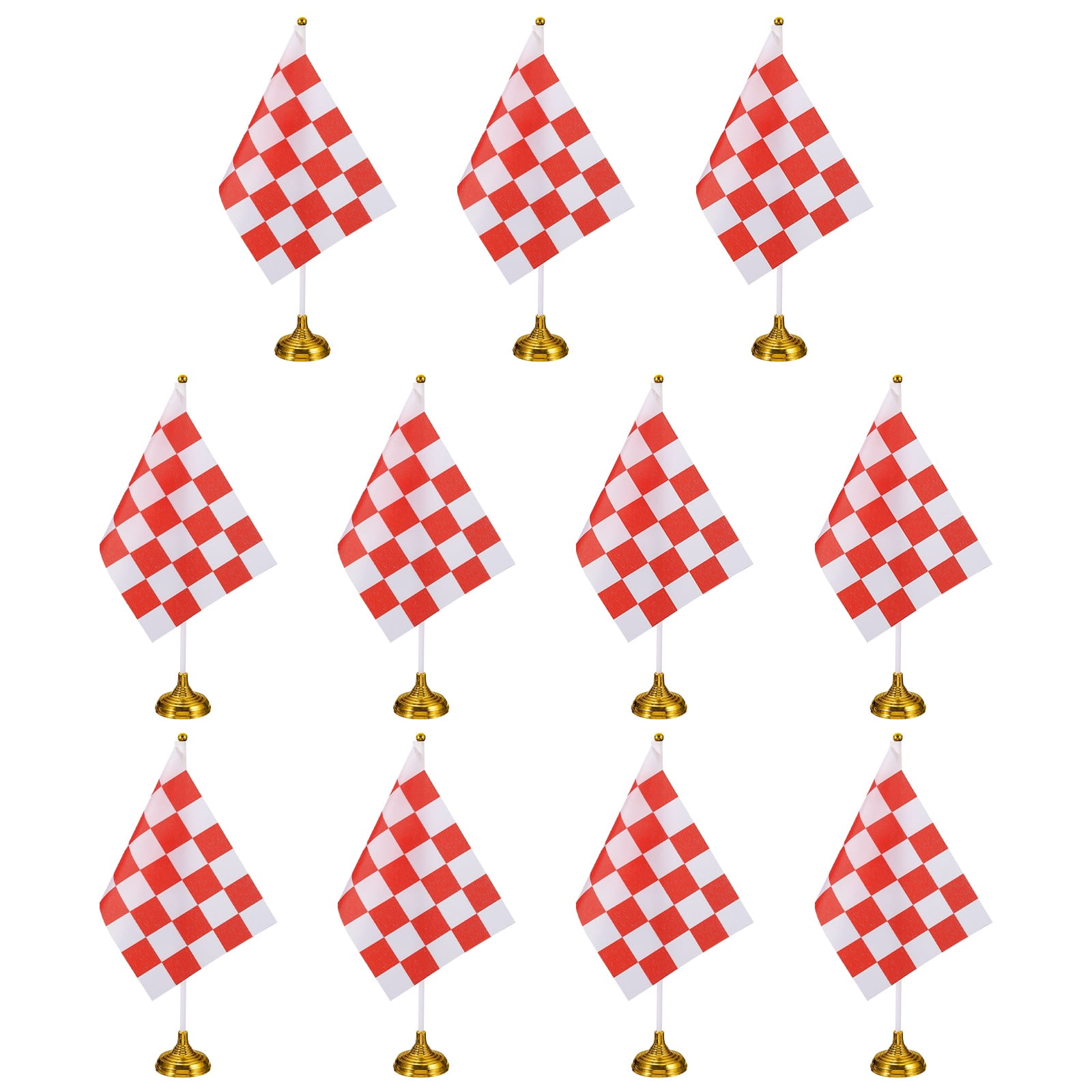 Room Racing Flags Uxcell 12Pack Red and White Checkered Table Flag, 12