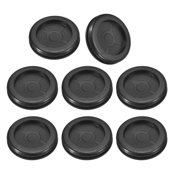 Uxcell 12Pack Rubber Grommets 1-3/8" (35mm) Drill Hole, 1-1/4" (30mm) ID Double Sided Hole Plugs Ring Gasket, Black