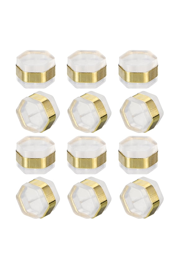 12Pack Silicone Earring Backs Hexagon Earring Stoppers for Studs 4.6mm Gold