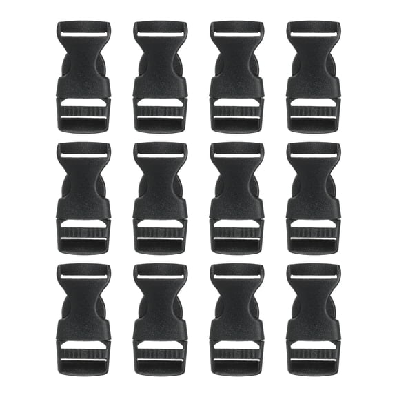 Uxcell 12Pcs 0.78" Plastic Buckle Quick Side Release Buckles for Straps Backpack Clips