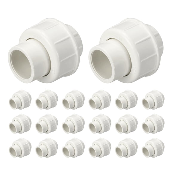 Uxcell 12Pcs 1/2" Union Coupling Pipe Fitting, SCH40 (Socket x Socket) Furniture Grade Slip Union Coupling Adapter for Pipe Connection, Hose Extension