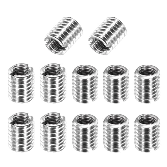 Uxcell 12Pcs 316 Stainless Steel Thread Reducing Nuts, M8x1.25 Male to M6x1 Female 10mm Long Metric Repairing Insert Nut Screw Threaded Adapters Sleeve Reducer Conversion Fastener