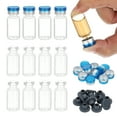 thumbnail image 1 of Uxcell 12Pcs 3ml Clear Borosilicate Glass Sample Vials for Lab Solid Liquid Powder Storage, Dark Silver Tone, 1 of 6