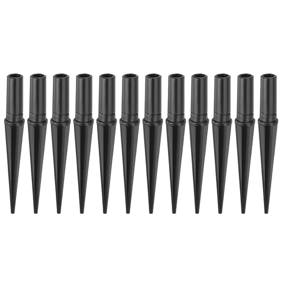 Uxcell 12Pcs 4.3" Solar Light Spikes (Head Mounting Dia 0.31"), Black, ABS Plastic Reinforced Ground Stakes Replacement Stakes for Outdoor Solar Lights Garden Torch Pathway Landscape Lamps