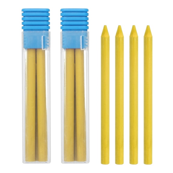 Uxcell 12Pcs 5.6mm 2B Carpenter Pencil Refills, Solid Dry Pencil Refills Break Resistant Refill for Mechanical Carpenter Pencil Construction Pencils Art Drafting, Yellow