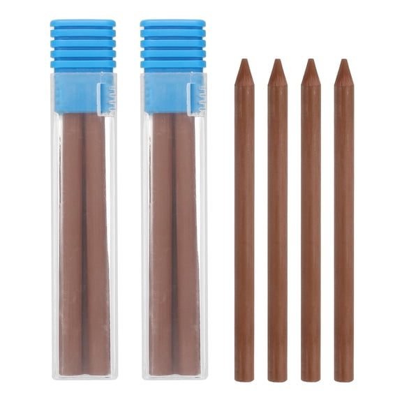 Uxcell 12Pcs 5.6mm 2B Carpenter Pencil Refills, Solid Dry Pencil Refills Break Resistant Refill for Mechanical Carpenter Pencil Construction Pencils Art Drafting, Brown