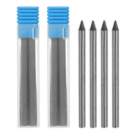 Uxcell 12Pcs 5.6mm 4B Carpenter Pencil Refills, Solid Dry Pencil Refills Break Resistant Refill for Mechanical Carpenter Pencil Construction Pencils Art Drafting, Black