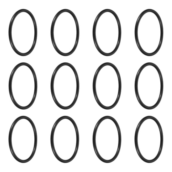 Uxcell 12Pcs AS-224 Nitrile Rubber O-Rings, 1-3/4" ID, 2" OD, 1/8" Width Round Seal Rings Gasket for Automotive Machine Faucet Seal Repair Plumbing Compressor, 70 Durometer, Black
