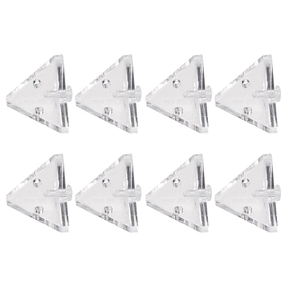 Uxcell 12Pcs Acrylic Corner Bracket, Magnetic Triangle Corner Connector, Transparent Support Shelf Brace Brackets with Rivets for Reinforcement Connecting Acrylic Plate