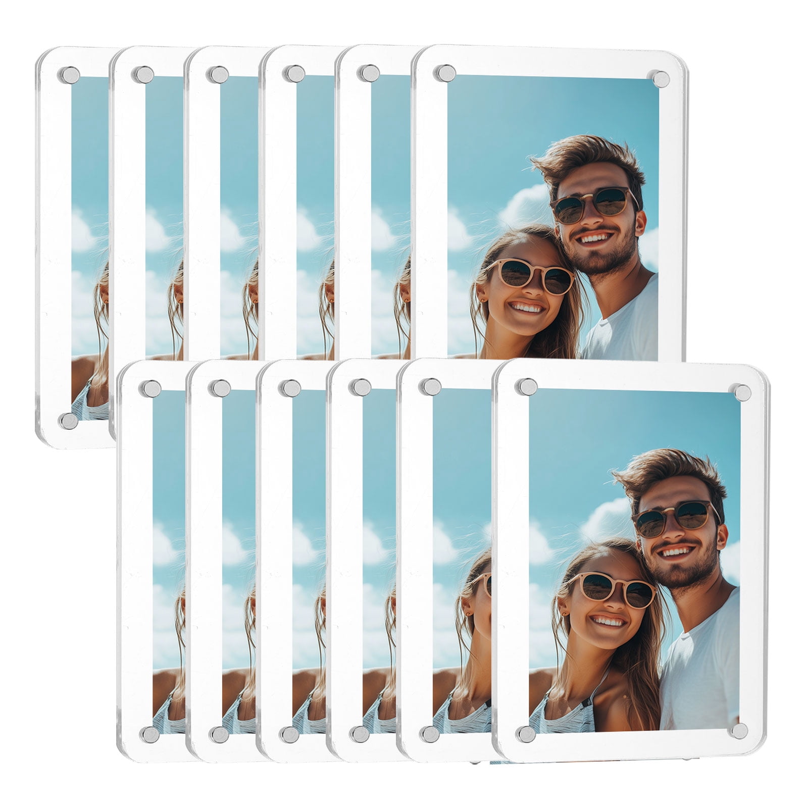 Uxcell 12Pcs Acrylic Fridge Magnetic Picture Frame, 3.1 x 3.5 inch ...