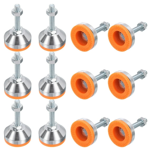 Uxcell 12Pcs Adjustable Leveling Feet, 2" Dia Base M10 x Thread Anti-slip Shock-absorbing Furniture Leveler Legs