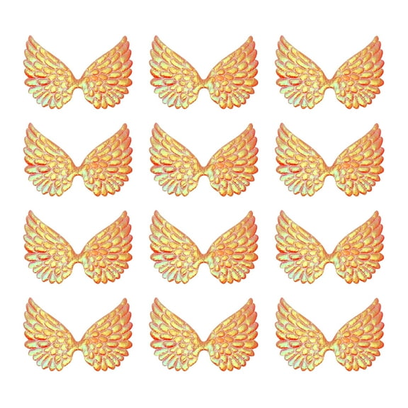 Uxcell 12Pcs Angel Wings for Crafts, Small Glitter Red Angel Wings Ornament Fabric Wings Sew on Patches for DIY Crafts (3.4 Inch)