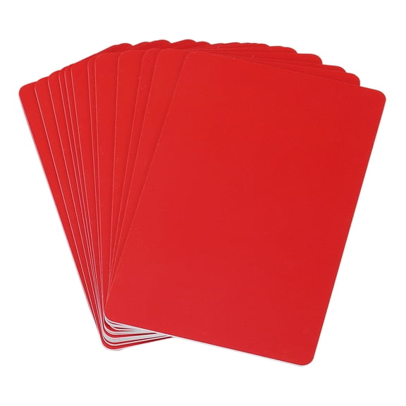 Uxcell 12Pcs Blank PVC Cards Inkjet Plastic ID Card CR80 30 MIL Glossy Red