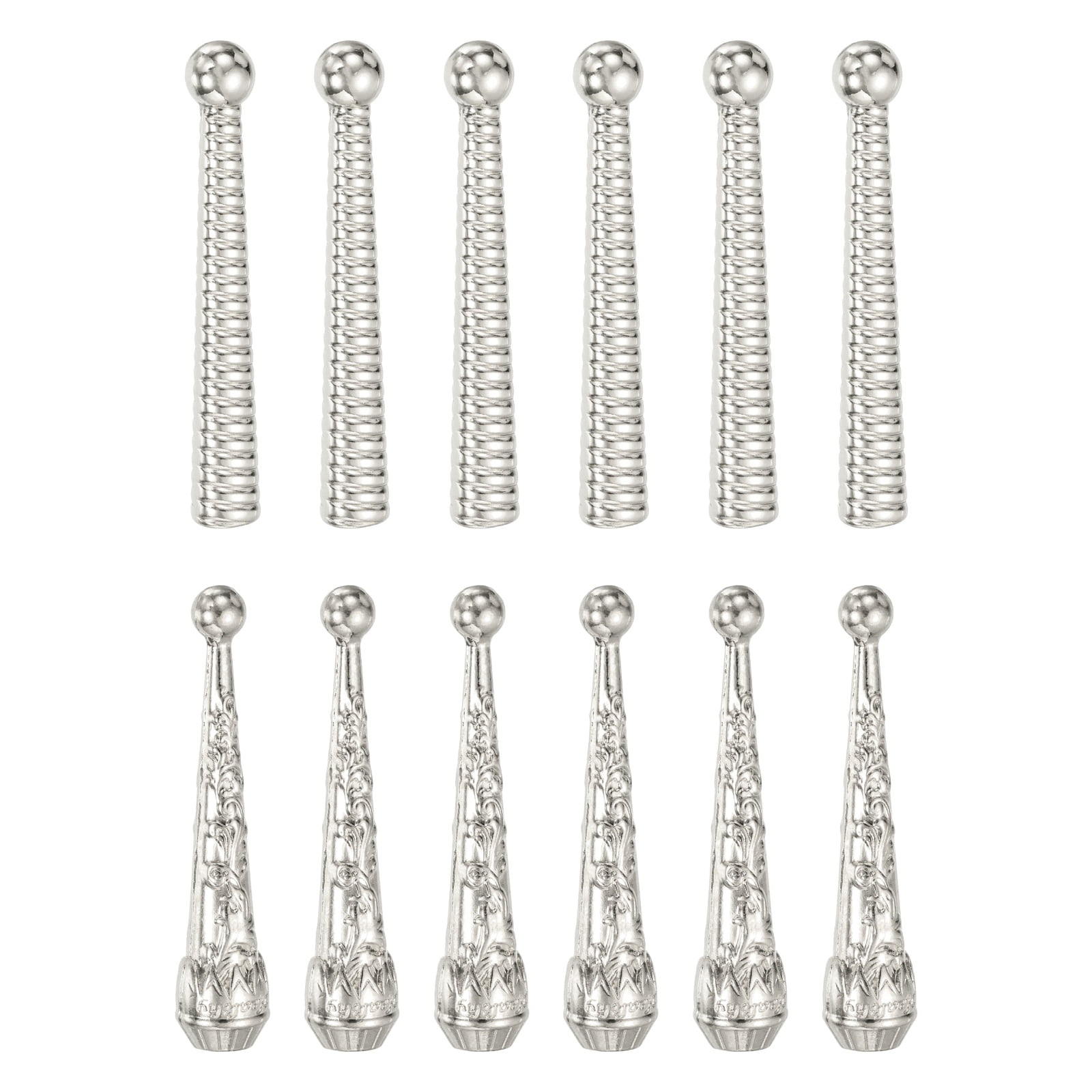 Bolo Tips Uxcell 12Pcs Bolo Tie Tips, 2 Carved Style Vintage Bolo Tie Supplies ...