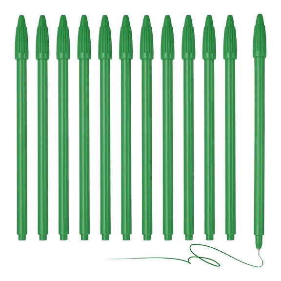 Uxcell 12Pcs Colored Gel Ink Pens, 0.5mm Green Gel Ink Ballpoint Pens Fine Point Smooth Writing for Journaling Notebook Office Stationery Drawing Teachers, Green