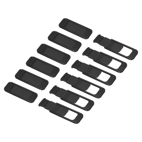 Uxcell 12Pcs Computer Camera Cover Slide, (0.079" Thickness, Black), Ultra-Thin Laptop Camera Blocker Protecting Privacy and Security for Various Tablet/Desktop/Smartphone/PC Accessories