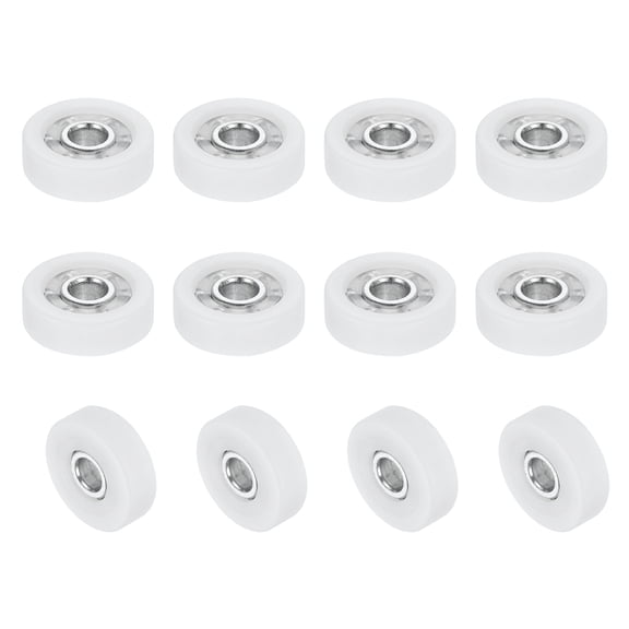 Uxcell 12Pcs Drawer Rollers, 22mm Plastic Positioning Pulleys Small Drawer Pulley Bearing Replacement Wheel for Furniture Part Cabinet Cupboard Wardrobe Slides