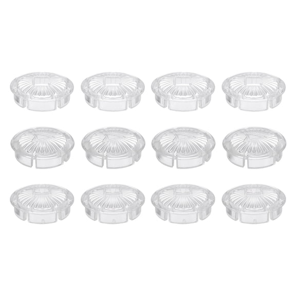 Uxcell 12Pcs Faucet Index Buttons, 3/4" Inner Diameter Faucet Handles Button Acrylic Hot and Cold Sink Knob Replacement Handle Cap for Bathroom Kitchen, Clear
