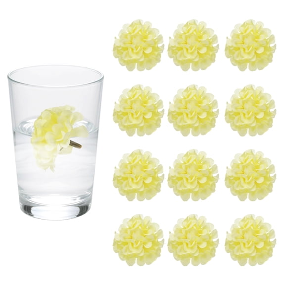 Uxcell 12Pcs Floating Flowers for Centerpieces, Champagne Hydrangea Silk Faux Flower Heads for Floating Candles Vases Filler Party Home Table Wedding Centerpieces Decoration