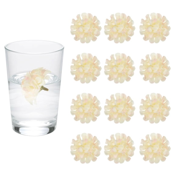Uxcell 12Pcs Floating Flowers for Centerpieces, Champagne Pink Hydrangea Silk Faux Flower Heads for Floating Candles Vases Filler Party Home Table Wedding Centerpieces Decoration