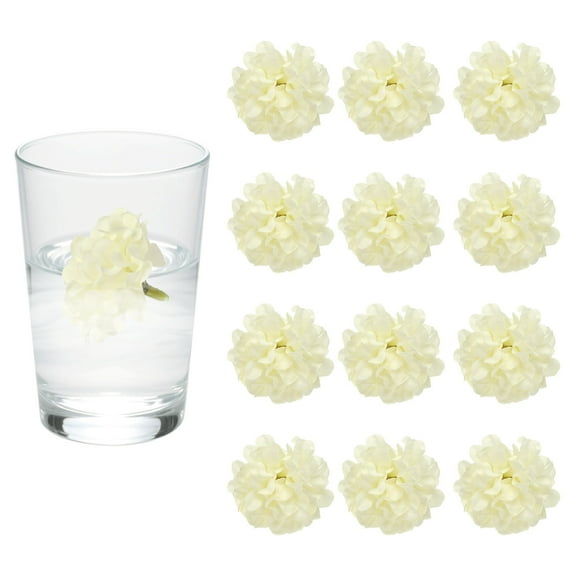 Uxcell 12Pcs Floating Flowers for Centerpieces, White Hydrangea Silk Faux Flower Heads for Floating Candles Vases Filler Party Home Table Wedding Centerpieces Decoration