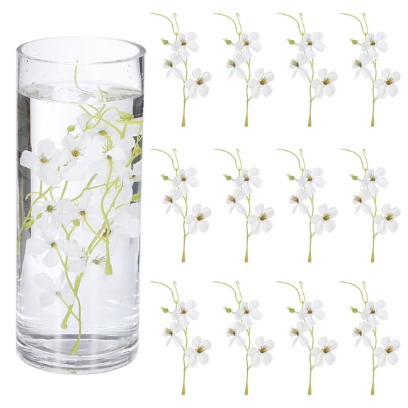 Uxcell 12Pcs Floating Flowers for Centerpieces, White Pea Flower Silk Faux Flower Heads for Floating Candles Vases Filler Party Home Table Wedding Centerpieces Decoration