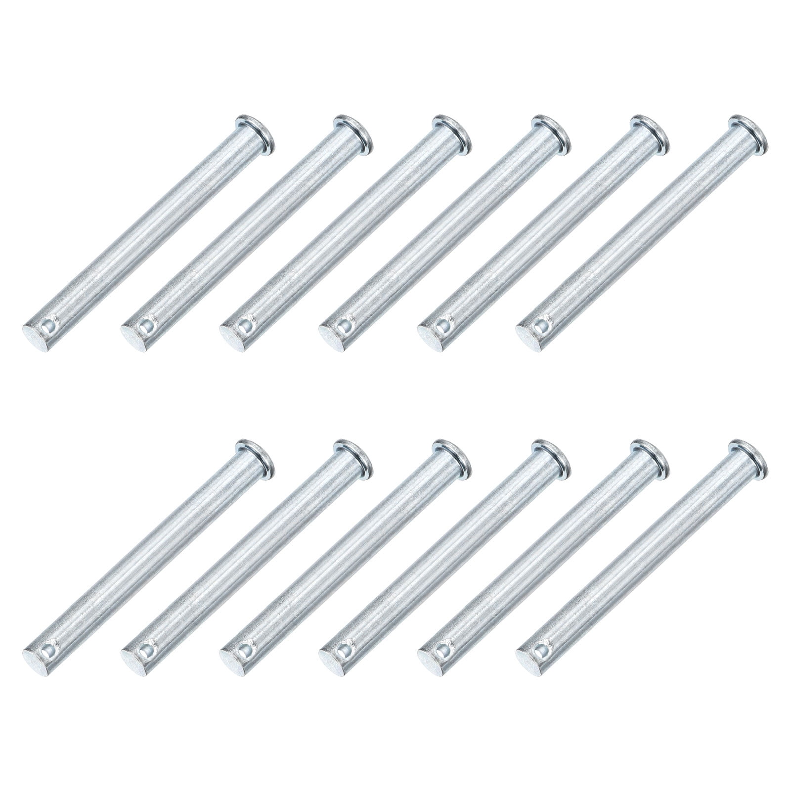 Uxcell 12Pcs M10 x 85 mm Single Hole Clevis Pins, Zinc-Plated Carbon Steel Flat Head Hitch Pins for Trailer Latch, Mechanics Repair, Furniture Installation, Industrial Equipment