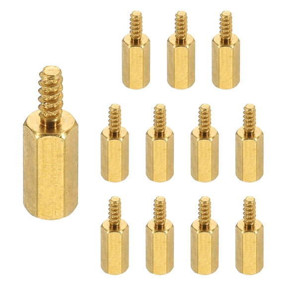 Uxcell 12Pcs M2.5.5 10+6mm Hex Standoff Spacer, Male to Female Copper Threaded Pillars Standoff Spacer Hexagonal Standoffs Screws Nuts