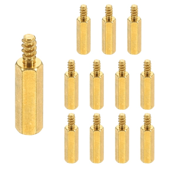 Uxcell 12Pcs M3 15+6mm Hex Standoff Spacer, Male to Female Copper Threaded Pillars Standoff Spacer Hexagonal Standoffs Screws Nuts