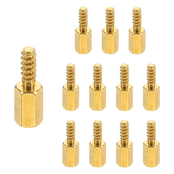 Uxcell 12Pcs M3 8+8mm Hex Standoff Spacer, Male to Female Copper Threaded Pillars Standoff Spacer Hexagonal Standoffs Screws Nuts