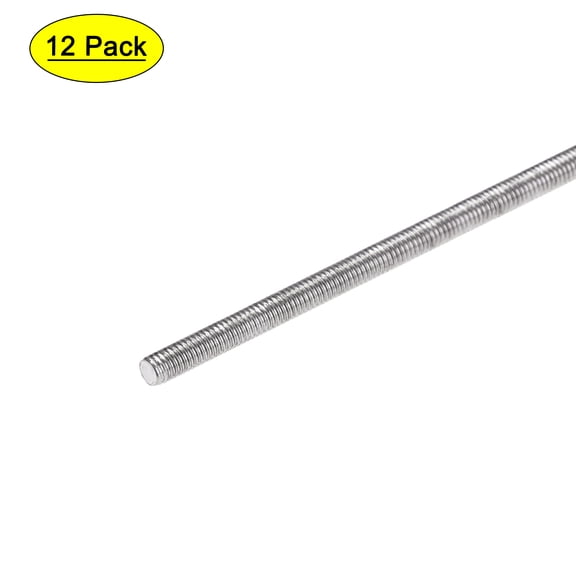 Uxcell 12Pcs M3 x 250mm Fully Threaded Rod 304 Stainless Steel Right Hand Threads