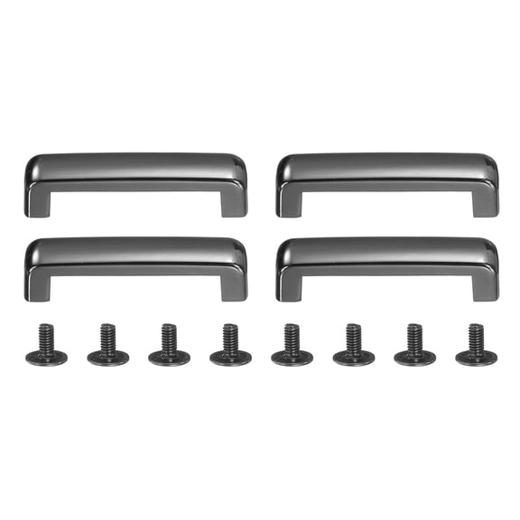 4Pcs Metal D-Ring Connector Buckles, Alloy Arch Bridge D-Ring Buckles Chain with Screws (Black, 1.3" x 0.2")