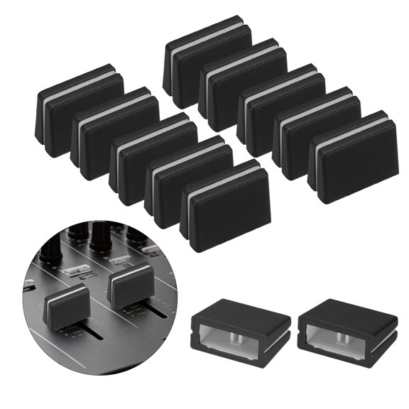 Uxcell 12Pcs Mixer Slider Fader Caps Universal Fader Knobs Black Plastic Slide Potentiometer Replacement Slider Knob for Universal DJ Controller Mixer Console DJM DDJ XDJ Denon