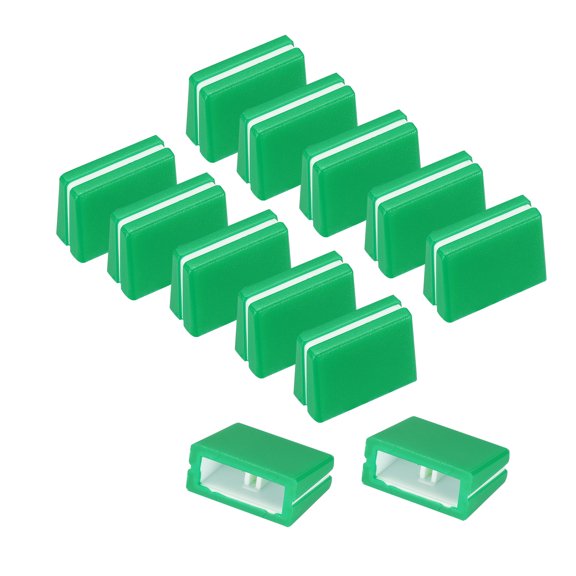 Uxcell 12Pcs Mixer Slider Fader Caps Universal Fader Knobs Green White Plastic Slide Potentiometer Replacement Slider Knob for Universal DJ Controller Mixer Console DJM DDJ XDJ Denon