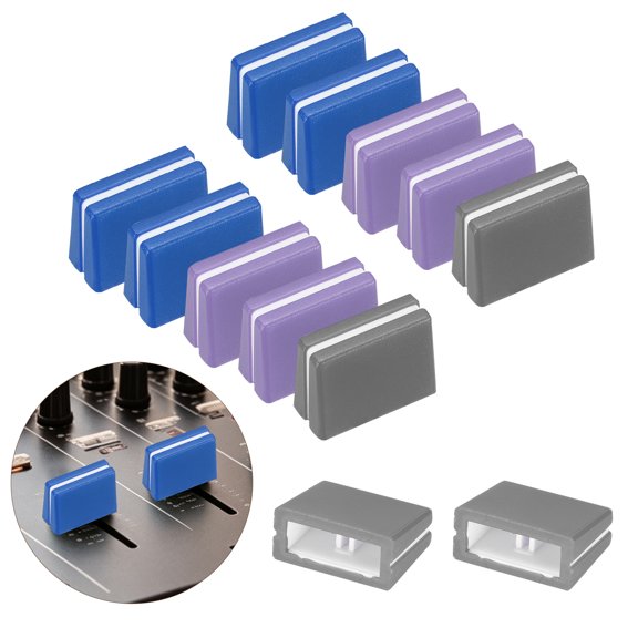 Uxcell 12Pcs Mixer Slider Fader Caps Universal Fader Knobs Purple Blue Plastic Slide Potentiometer Replacement Slider Knob for Universal DJ Controller Mixer Console DJM DDJ XDJ Denon