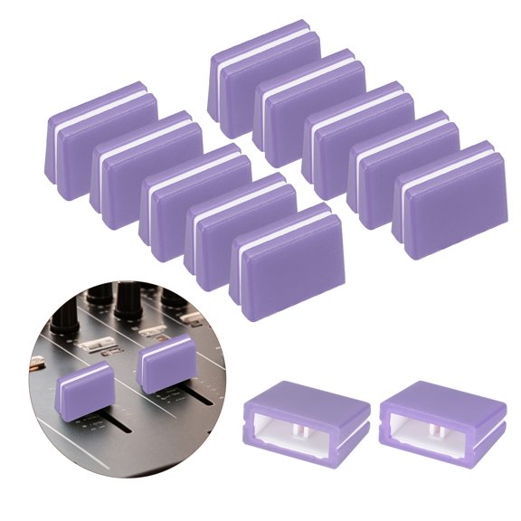 Uxcell 12Pcs Mixer Slider Fader Caps Universal Fader Knobs Purple Plastic Slide Potentiometer Replacement Slider Knob for Universal DJ Controller Mixer Console DJM DDJ XDJ Denon