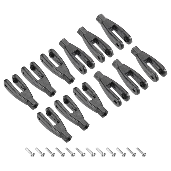 Uxcell 12Pcs Nylon Clevis M2 Thread Linkage 2mm End for RC Airplane Car Helicopter Models