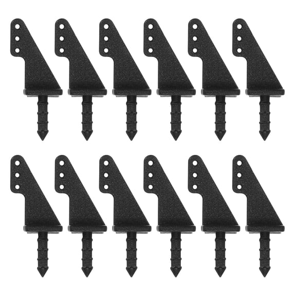 Uxcell 12Pcs Nylon Control Horns, 3 Hole Rudder Angle for RC Airplane Parts, Black