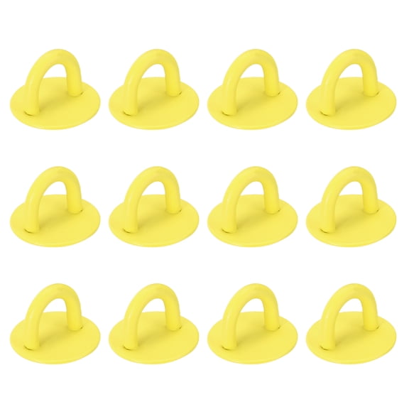 Uxcell 12Pcs Phone Ring Holder (0.7 Inch) - Adhesive Round Shaped Phone Finger Grip Hook Smartphones Keychain Ring Charm Loop for DIY Tablet Case Accessories, Yellow