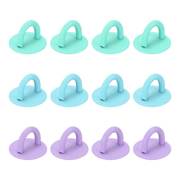 Uxcell 12Pcs Phone Ring Holder (0.7 Inch) - Adhesive Round Shaped Phone Finger Grip Hook Smartphones Keychain Ring Charm Loop for DIY Tablet Case Accessories, Purple/Green/Light Blue